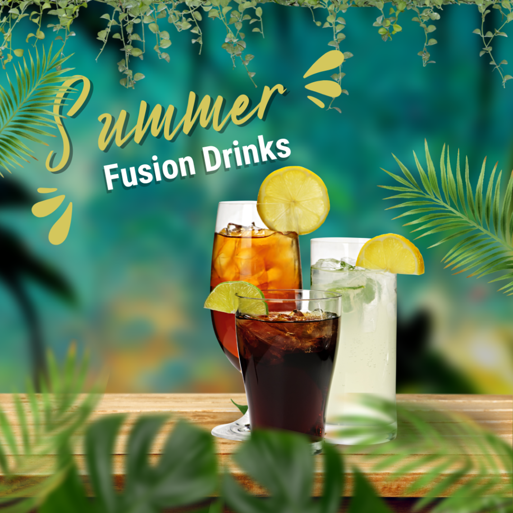 Green Yellow Modern Bold Summer Fusion Drinks Instagram Post