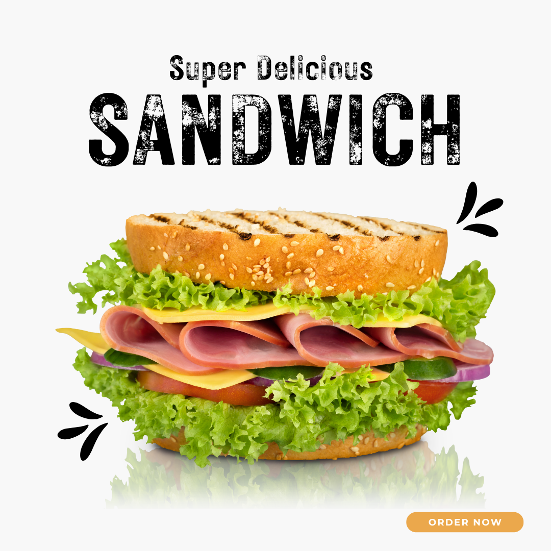 White Modern Sandwich Food Instagram Post